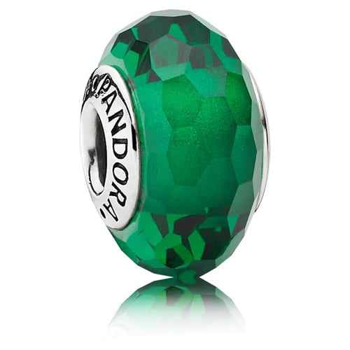Emerald Green Fascinating Faceted Glass Charm
