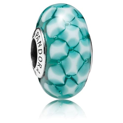 Pandora Teal Lattice Murano Glass Charm 791625 — Foto 1 von 1
