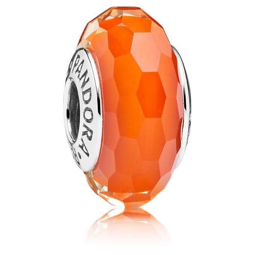 Orange Fascinating Faceted Murano Charm