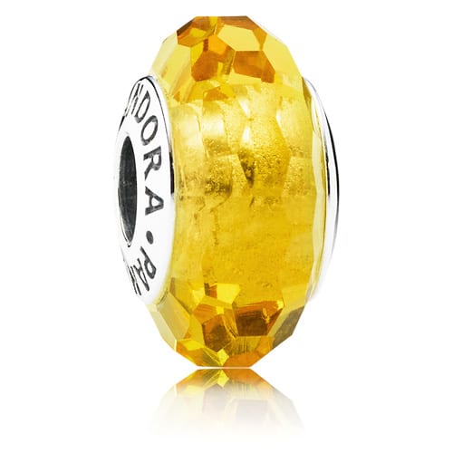 Golden Fascinating Faceted Murano Charm