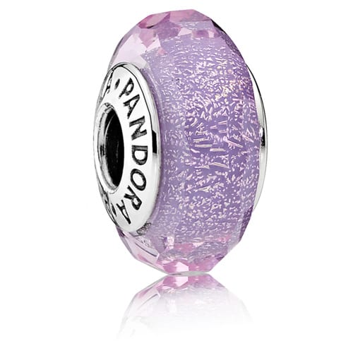 Purple Shimmer Faceted Murano Glass Charm