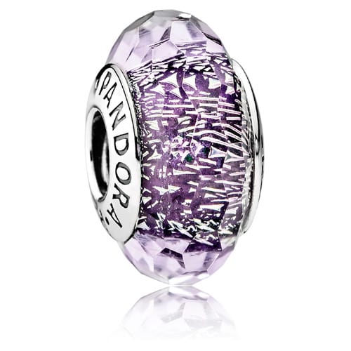 Dark Purple Shimmer Murano Glass Charm