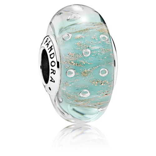 Mint Glitter Murano Charm