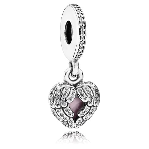 Angel Wings Dangle with Pink Enamel