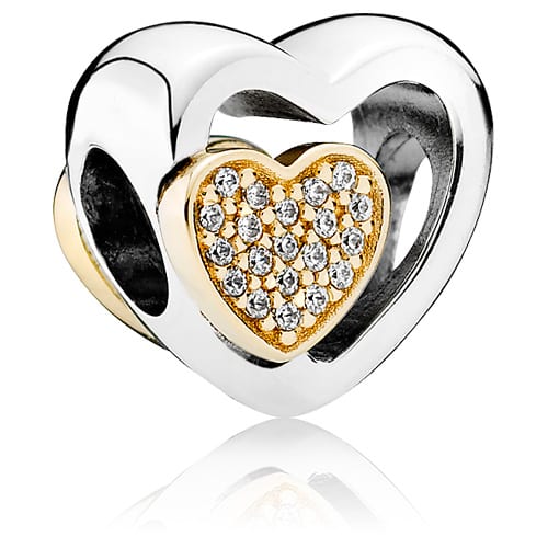 Joined Together Charm with Clear Zirconia