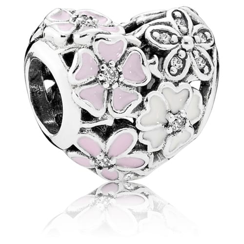 Poetic Blooms Heart Charm with Mixed Enamel