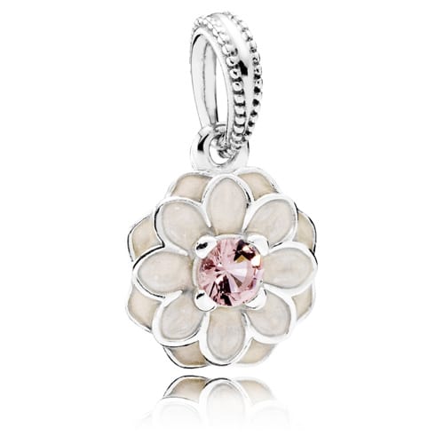 Blooming Dahlia Dangle with Cream Enamel