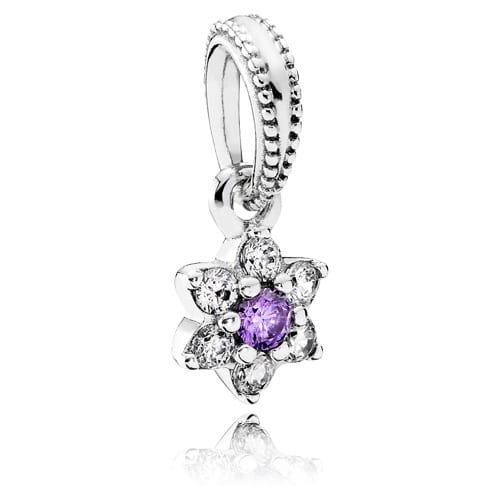 Forget Me Not Flower Dangle with Purple Zirconia