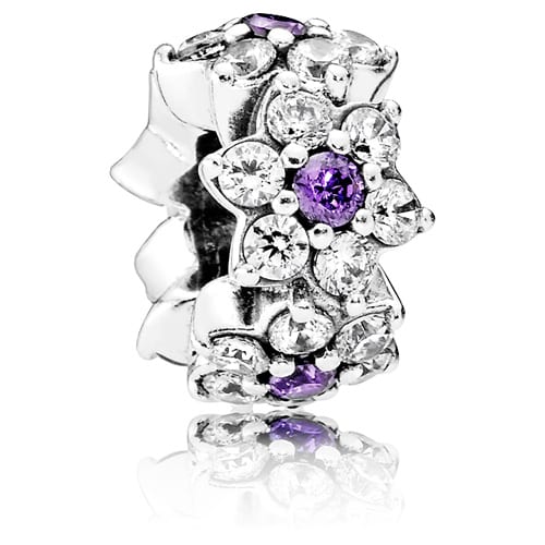 Forget Me Not Flower Spacer with Purple Zirconia