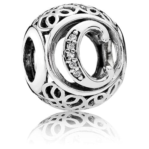 Pandora Vintage Letter C Charm with Clear Zirconia 791847CZ 791847C — Foto 1 von 1