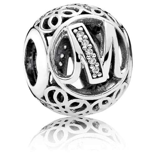 Pandora Vintage Letter M Charm with Clear Zirconia 791857CZ 791857C — photo 1 of 1