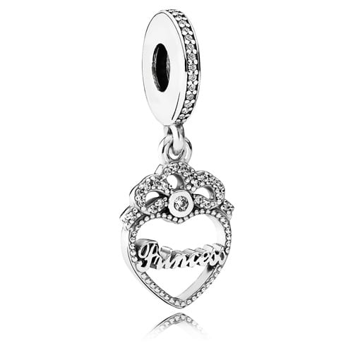 Princess Crown Heart Dangle