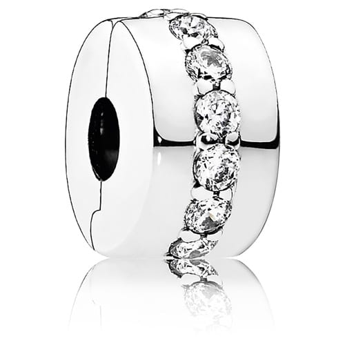 Clear Sparkling Row Clip Charm