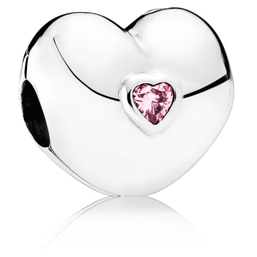 Steady Heart Clip with Pink Zirconia