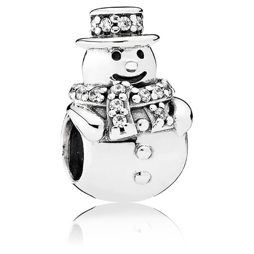 Snowman Charm with Clear Zirconia