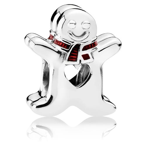 Sweet Gingerbread Man Charm with Red Enamel