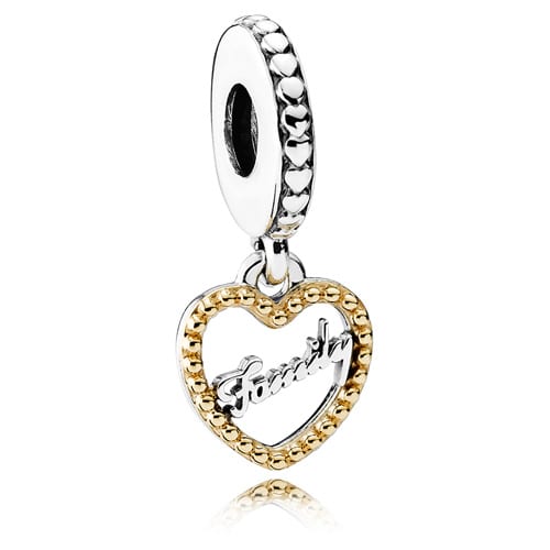 Family Script Heart Dangle
