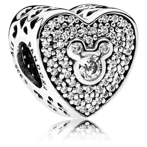 Disney Mickey and Minnie Sparkling Heart Charm