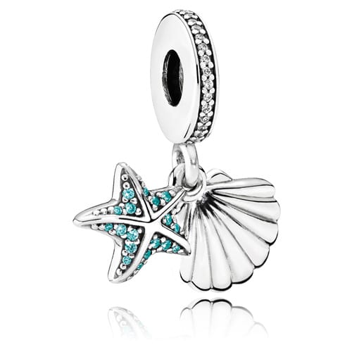 Starfish and Sea Shell Dangle Charm