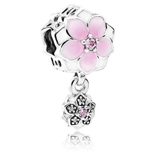 Magnolia Bloom Charm with Flower Dangle