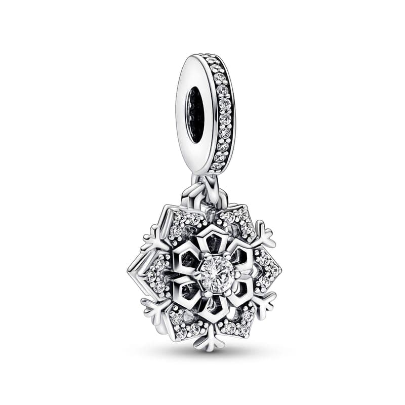Pandora Sparkling Snowflake Double Dangle Charm 792355C01 792355 — Foto 1 von 1
