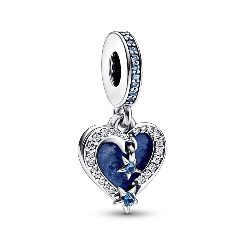 Celestial Shooting Star Heart Double Dangle