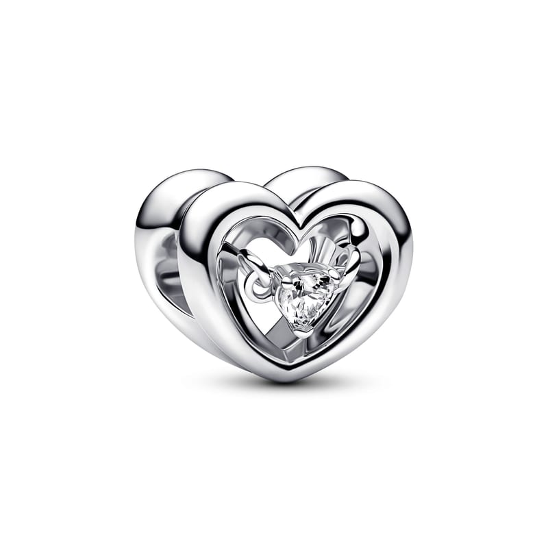 Radiant Heart & Floating Stone Charm