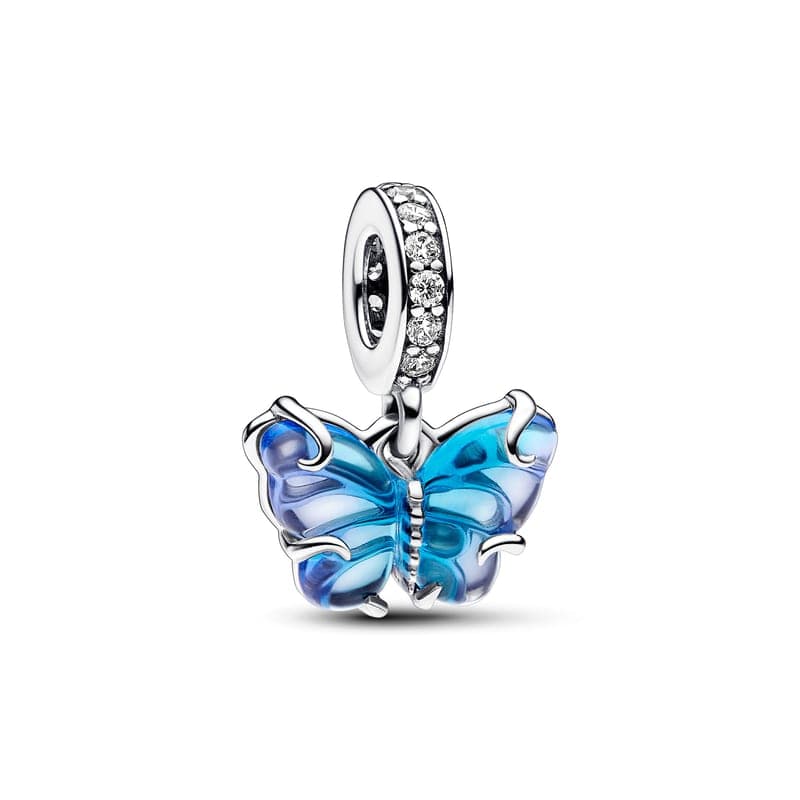 Pandora Blue Murano Glass Butterfly Dangle Charm 792698C01 792698 — Foto 1 von 1