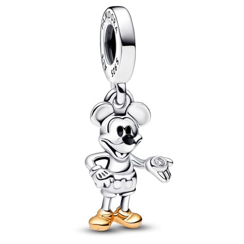 Disney 100 Mickey Mouse Lab-created Diamond Dangle Charm