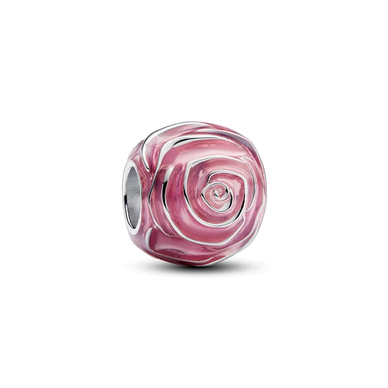Pink Blooming Rose Charm