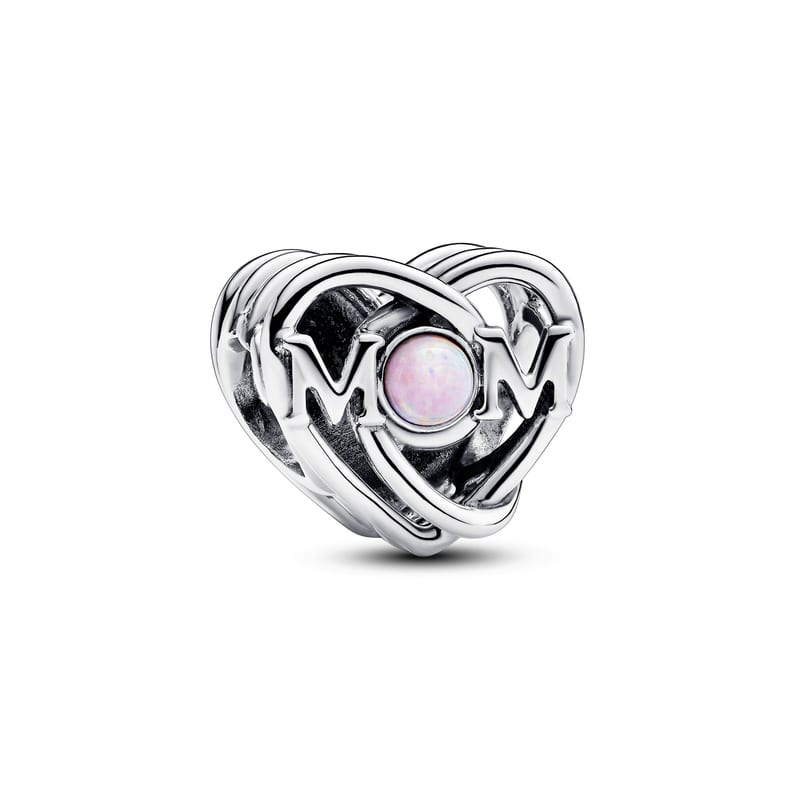 Openwork Mom and Heart Charm
