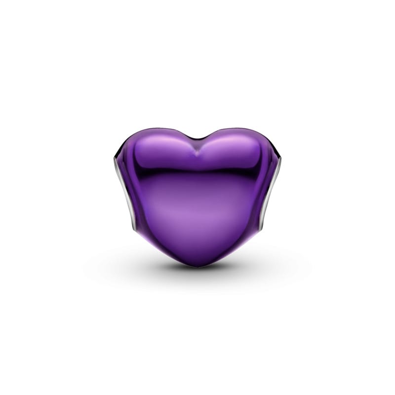 Metallic Purple Heart Charm
