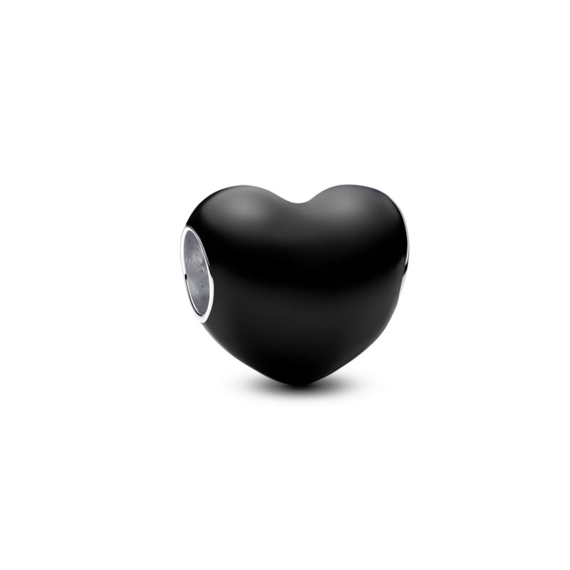 Metallic Black Heart Charm