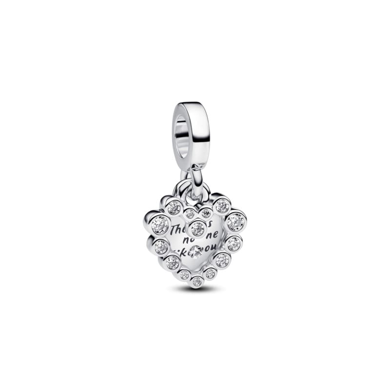 Sparkling Heart Double Dangle Charm