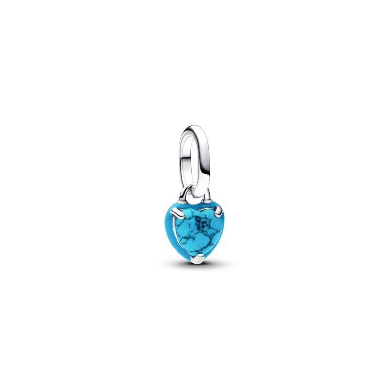 Turquoise Coloured Heart Mini Dangle Charm