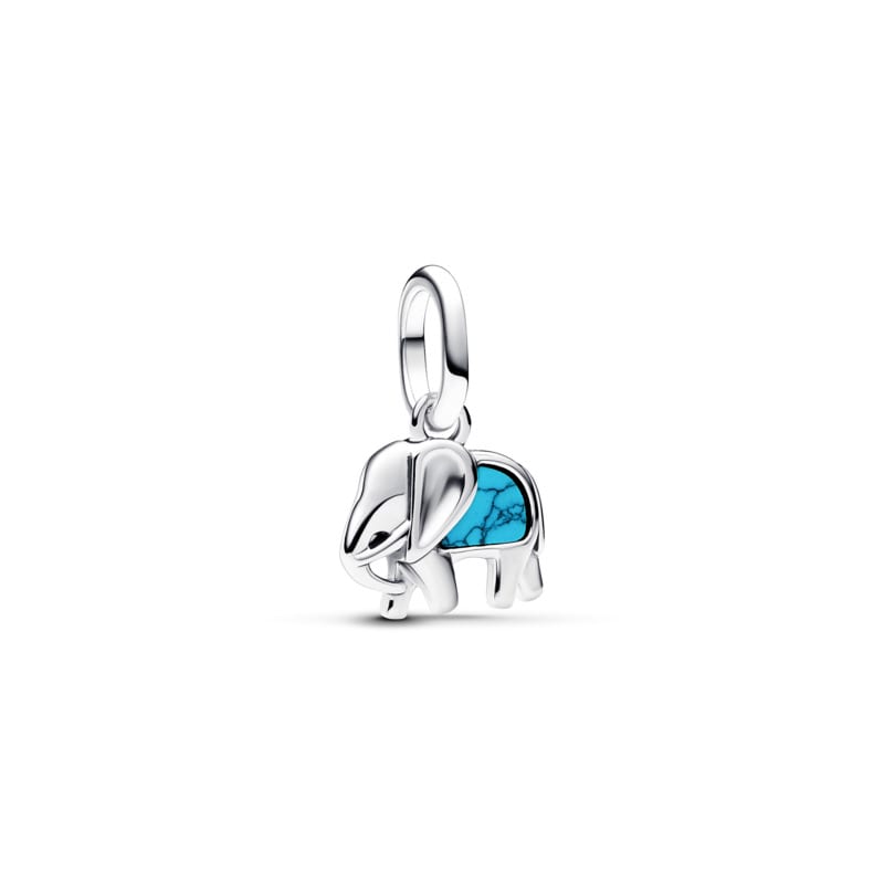 Turquoise Coloured Elephant Mini Charm