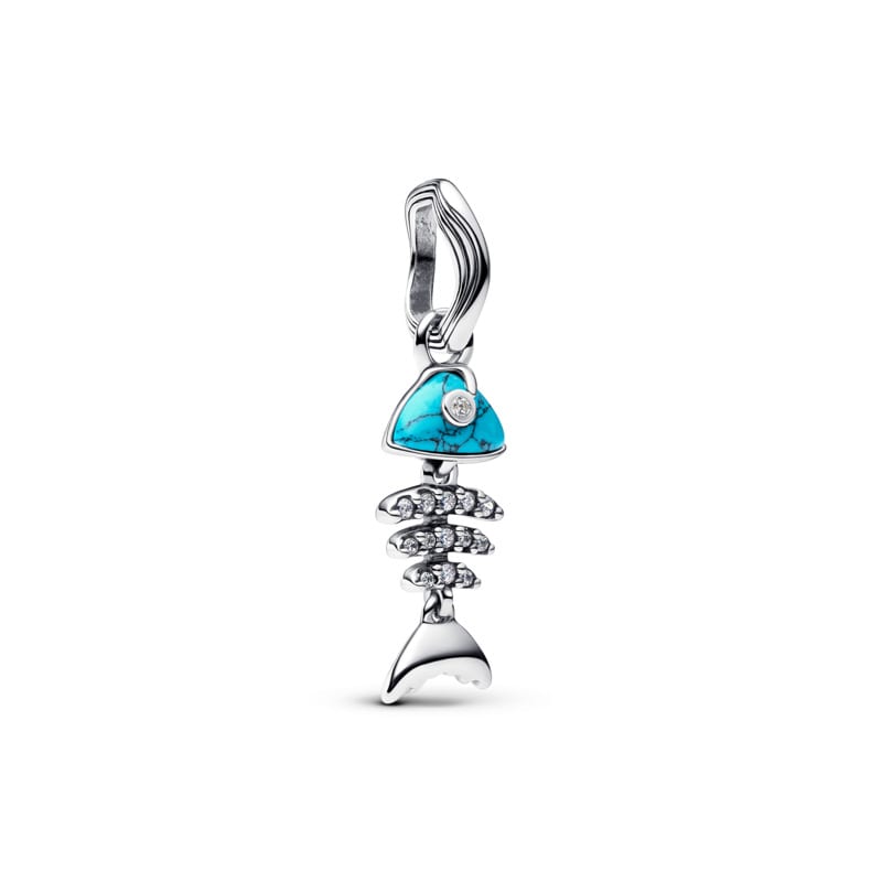 Turquoise-coloured Fishbone Dangle Charm