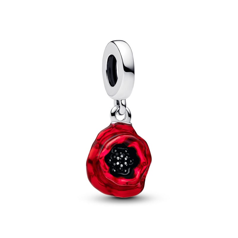 Red Flower Dangle Charm
