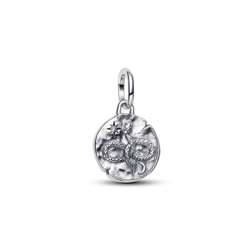 Infinity Snake Silver Medallion W Clr C