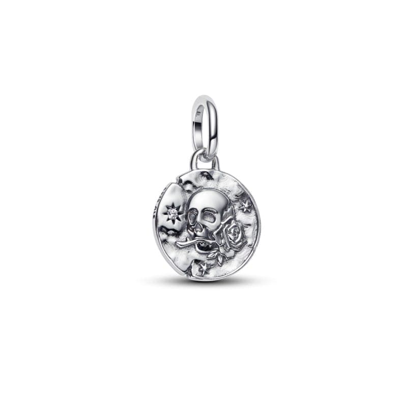 Pandora Skull Silver Medallion W Clr Cb Zir 794089C01 794089 — photo 1 of 1