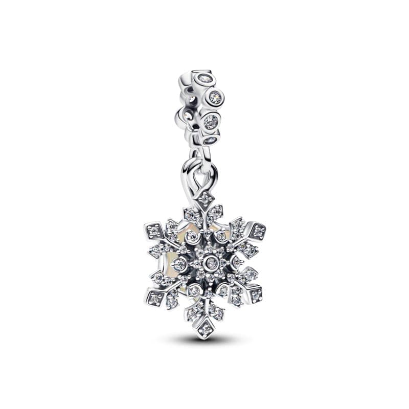Pandora Opalescent Snowflake Double Dangle Charm 794142C01 794142 — photo 1 of 1