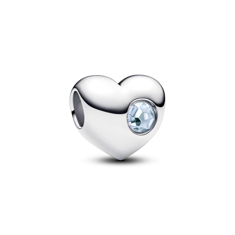 Pandora Engravable Sea Aqua Blue Stone Heart Charm 794161C03 794161 — photo 1 of 1