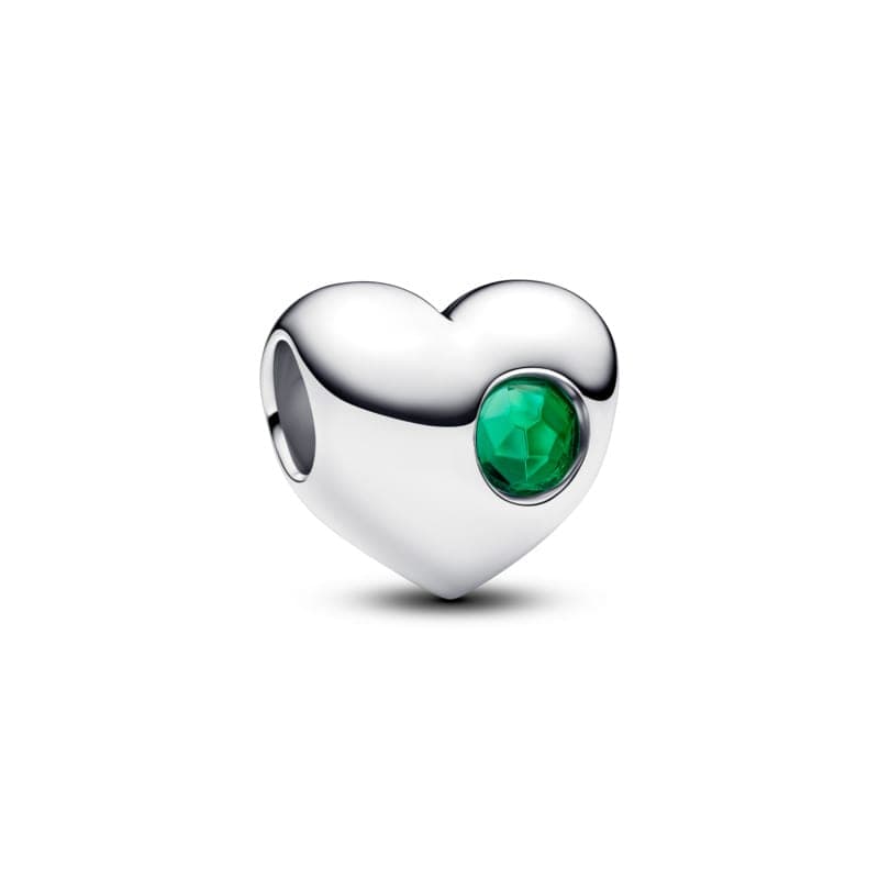 Pandora Engravable Green Stone Heart Charm 794161C05 794161 — Foto 1 von 1