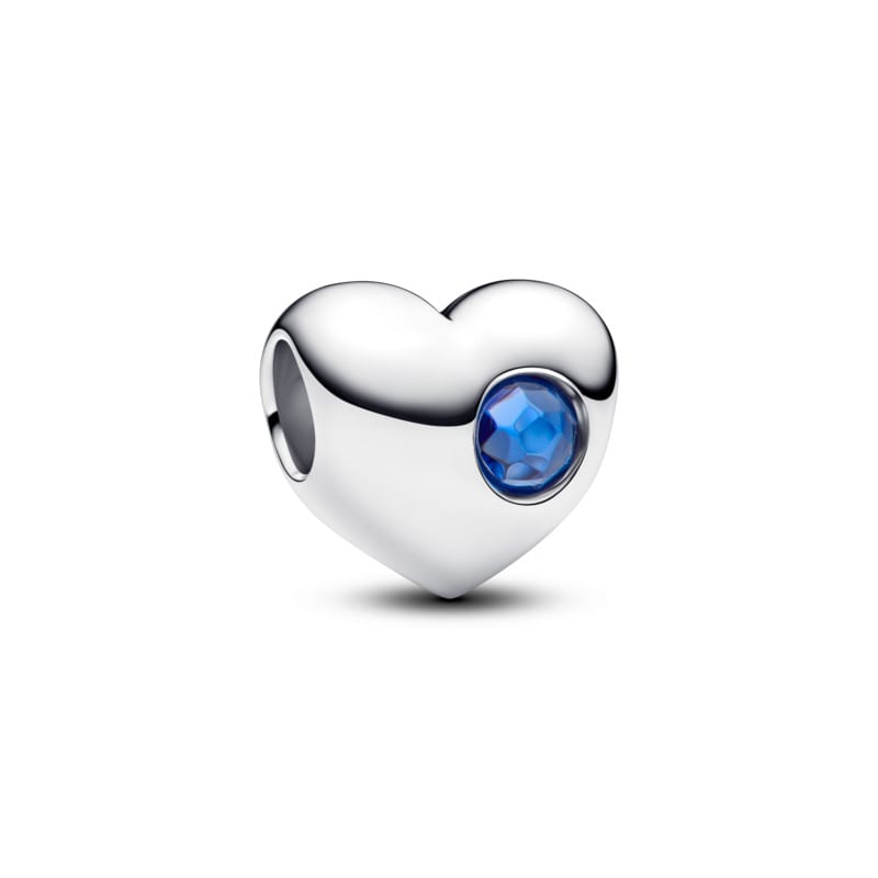 Engravable Blue Stone Heart Charm