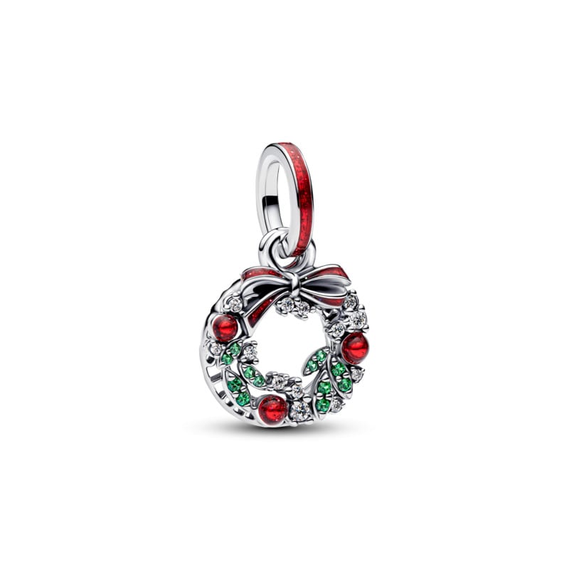 Holiday Wreath Double Dangle Charm