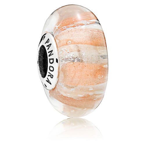 Shimmering Stripe Murano Glass Charm