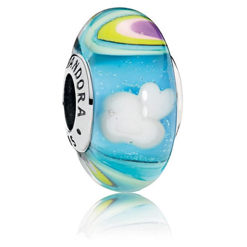 Iridescent Rainbow Murano Glass Charm