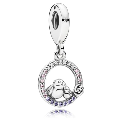 Mother & Baby Bird Pendant Charm