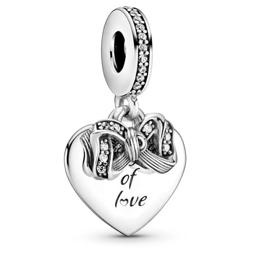 Bow & Love Heart Dangle Charm
