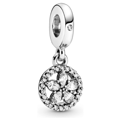 Sparkling Snowflake Circle Dangle Charm